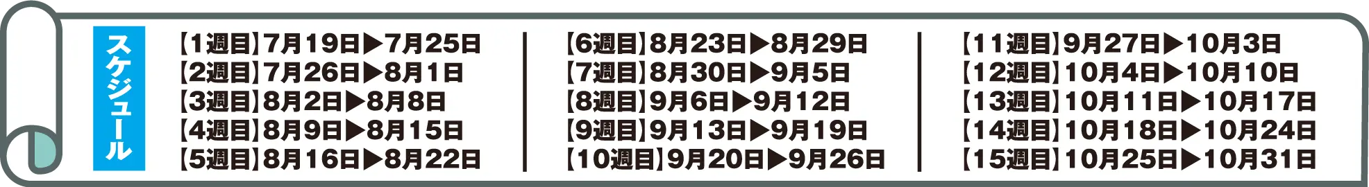 スケジュール一覧